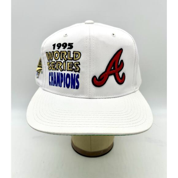 Vintage 1995 Snapback MLB Atlanta Braves World Series Champions Hat Ball Cap - Picture 2 of 9